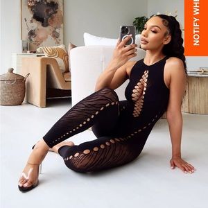 Valentina Hallow Out Sleeveless Jumpsuit